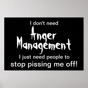 Anger Management Poster - White Text on Black