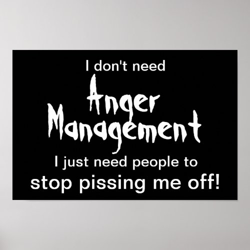 Anger Management Poster _ White Text on Black