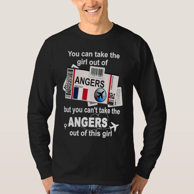 Angers Boarding Pass  Angers Girl  Angers T-Shirt (Front)