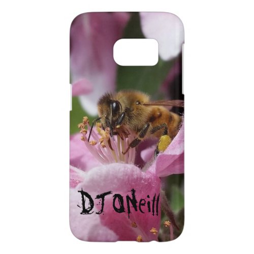 Angery Honey Bee On Pink Crabapple blossom Samsung Galaxy S7 Case