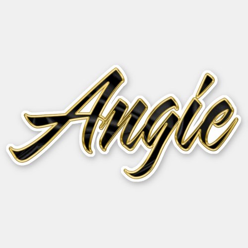 Angie black gold lettering Sticker