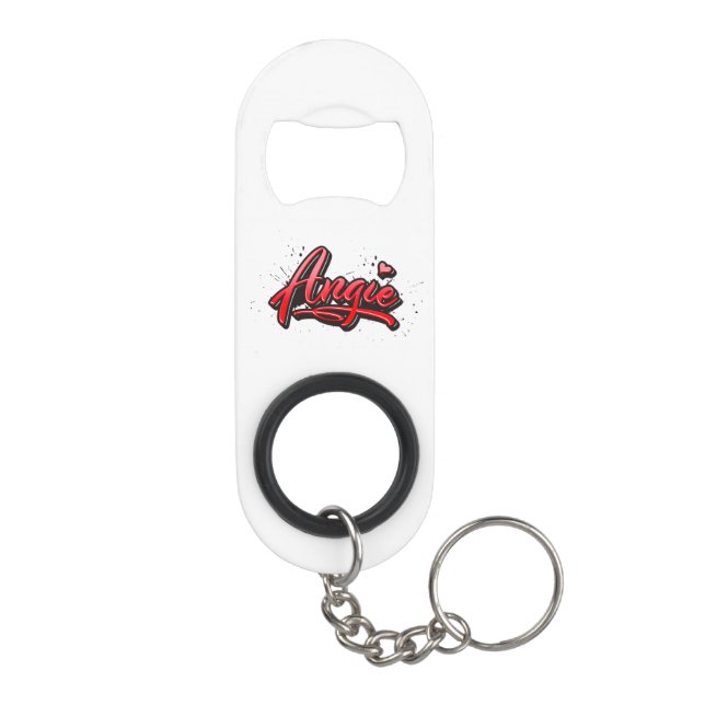 Angie Heart Splash Keychain Keychain Bottle Opener (Back)
