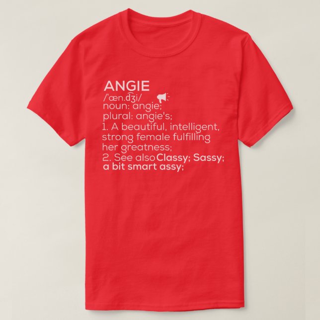 Angie Name Angie Definition Angie Female Name Angi T-Shirt (Design Front)