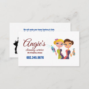 Angie's Cleaning Service Cleaning Women Business Card