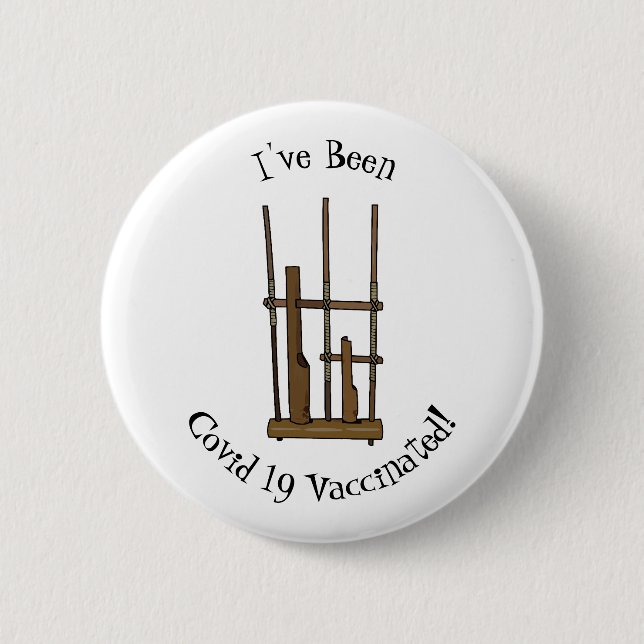 Angklung cartoon illustration button (Front)