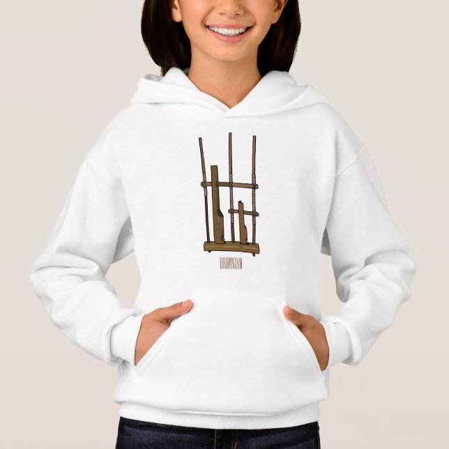 Angklung cartoon illustration hoodie (Front)