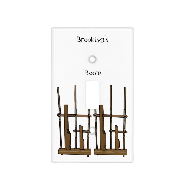 Angklung cartoon illustration light switch cover (Front)