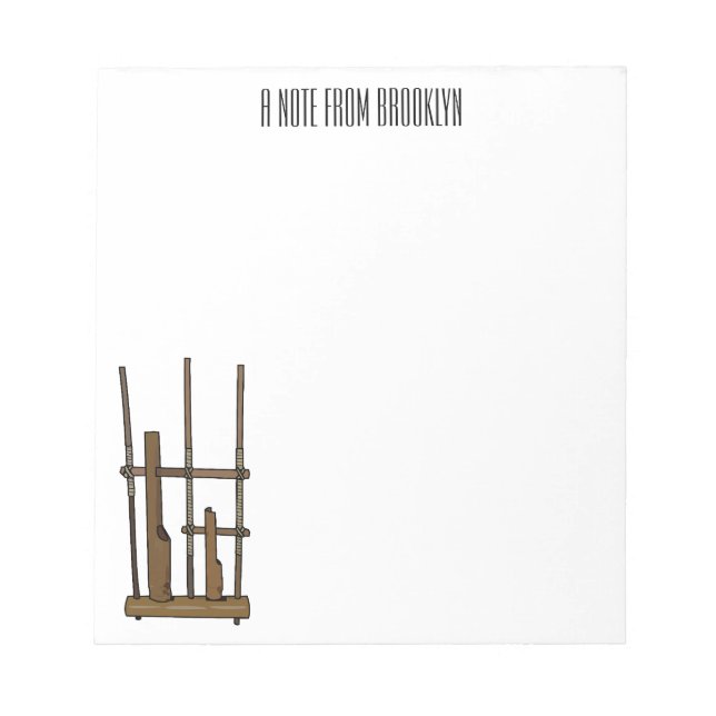 Angklung cartoon illustration notepad (Front)