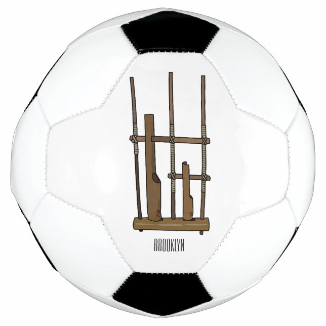 Angklung cartoon illustration soccer ball (Front)