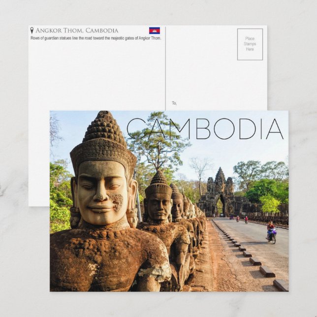 Angkor Thom, Cambodia Travel Postcard (Front/Back)