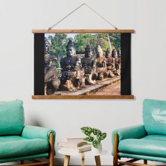 Angkor Thom God Statues  Hanging Tapestry