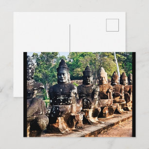 Angkor Thom God Statues Postcard