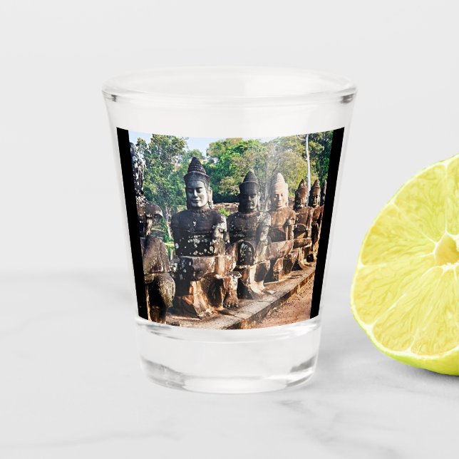 Angkor Thom God Statues  Shot Glass (Front)