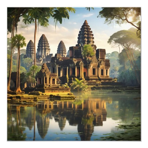 Angkor Wat ancient Khmer temple Photo Print
