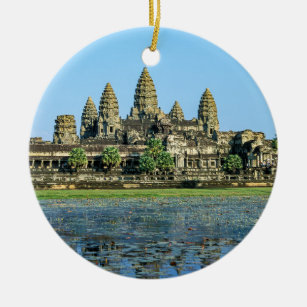 Angkor Wat and reflection in the lake - Cambodia Ceramic Ornament
