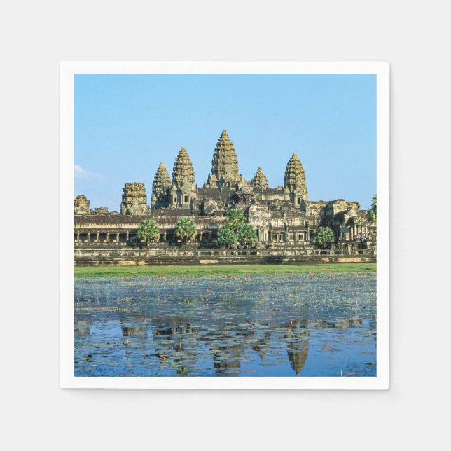 Angkor Wat and reflection in the lake - Cambodia Napkins (Front)