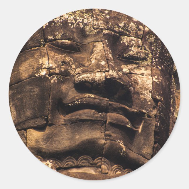 Angkor Wat Buddha Circle Sticker (Front)