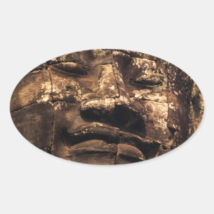Angkor Wat Buddha Oval Sticker