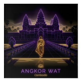 Angkor Wat Buddhist Monk- Cambodia Acrylic Print
