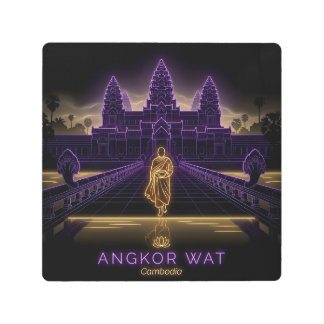 Angkor Wat Buddhist Monk- Cambodia Metal Print