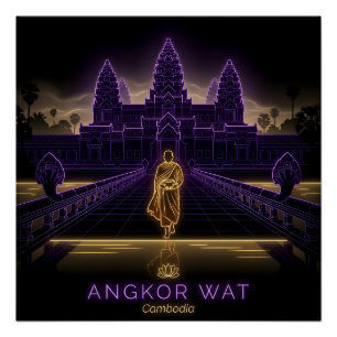 Angkor Wat Buddhist Monk- Cambodia Poster