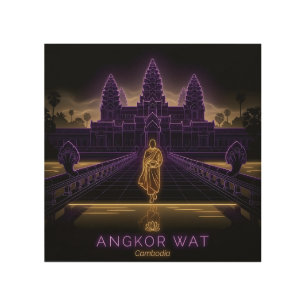 Angkor Wat Buddhist Monk- Cambodia Wood Wall Art