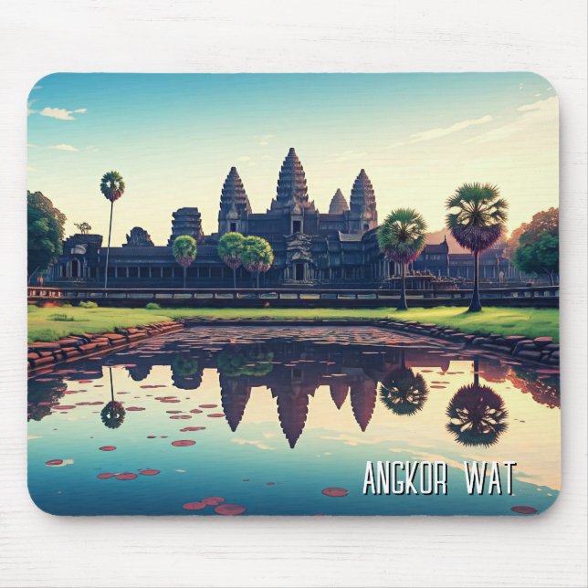 Angkor Wat Cambodia at Dawn Mouse Pad (Front)