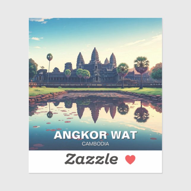 Angkor Wat Cambodia at Dawn Sticker (Sheet)