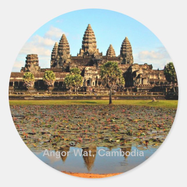 Angkor Wat, Cambodia Classic Round Sticker (Front)