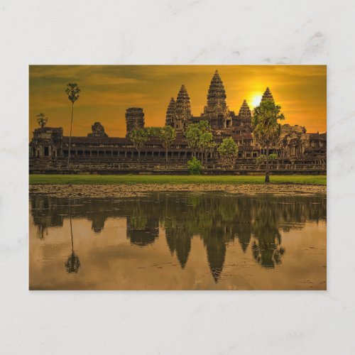 Angkor Wat Cambodia Khmer Temple Holiday Postcard
