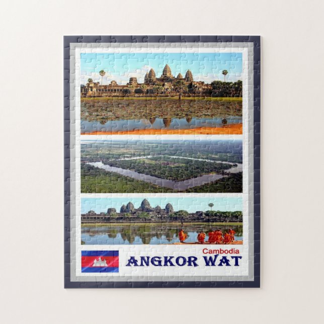 Angkor Wat - Cambodia - Mosaic - Jigsaw Puzzle (Vertical)