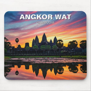 Angkor Wat Cambodia Sunset Mouse Pad