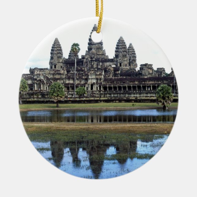 Angkor Wat Cambodia Temple Travel Photography Ceramic Ornament (Front)