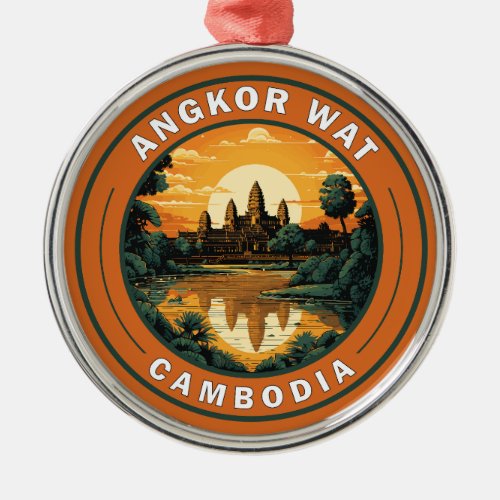Angkor Wat Cambodia Travel Art Badge Metal Ornament