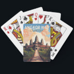 Angkor Wat Cambodia Travel Art Vintage Poker Cards<br><div class="desc">Angkor Wat vector artwork. Angkor Wat is a temple complex in Cambodia that's considered the world's largest religious structure by Guinness World Records. It's located in the ancient Khmer capital city of Angkor,  in northern Cambodia.</div>