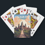 Angkor Wat Cambodia Travel Art Vintage Poker Cards<br><div class="desc">Angkor Wat vector artwork. Angkor Wat is a temple complex in Cambodia that's considered the world's largest religious structure by Guinness World Records. It's located in the ancient Khmer capital city of Angkor,  in northern Cambodia.</div>
