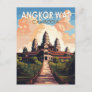 Angkor Wat Cambodia Travel Art Vintage Postcard
