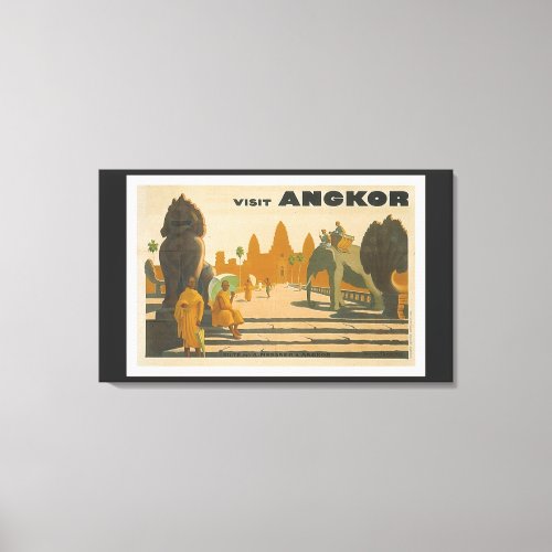 Angkor Wat Cambodia Vintage Travel Print