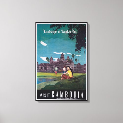 Angkor Wat Cambodia Vintage Travel Print
