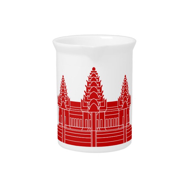 Angkor Wat Cambodian / Khmer Flag Beverage Pitcher (Front)
