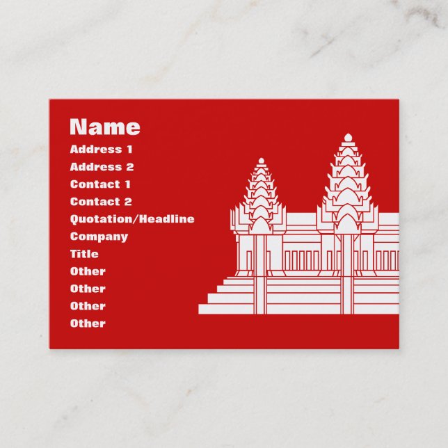 Angkor Wat Cambodian / Khmer Flag Business Card (Front)