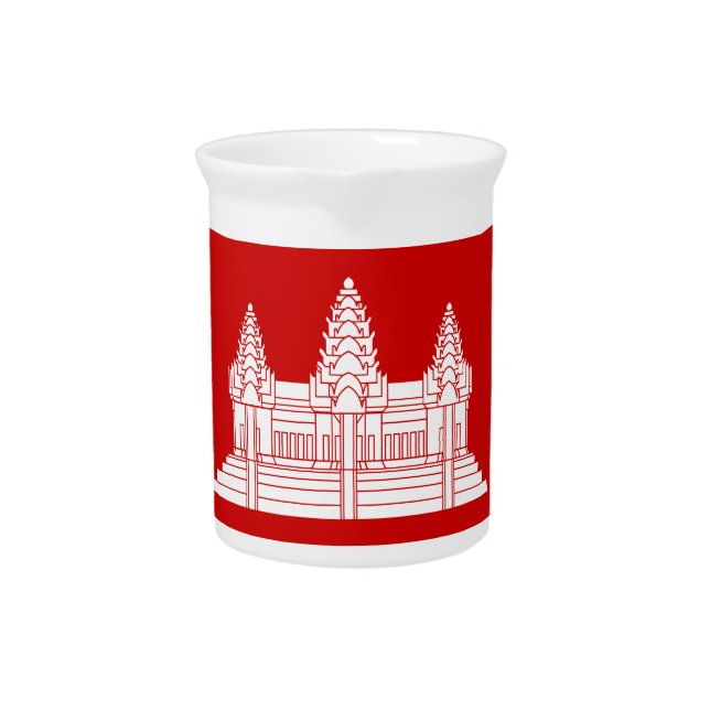 Angkor Wat Cambodian / Khmer Flag Drink Pitcher (Front)