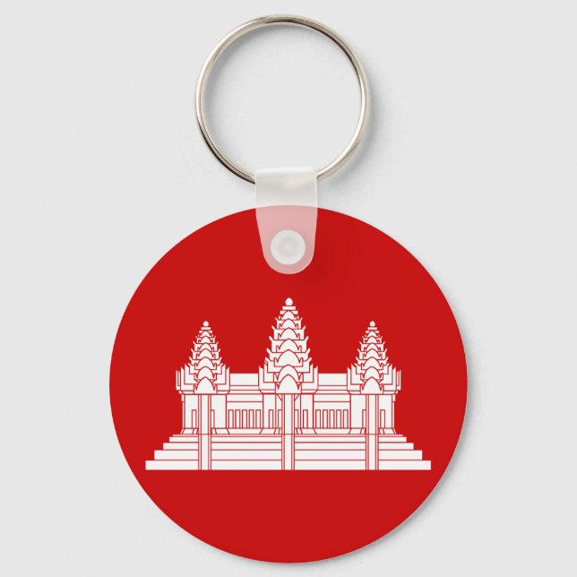 Angkor Wat Cambodian / Khmer Flag Keychain (Front)