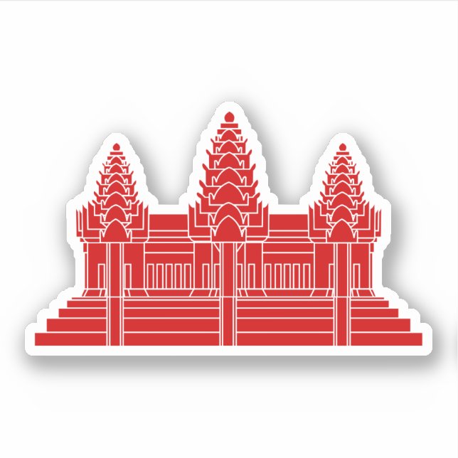 Angkor Wat Cambodian / Khmer Flag Sticker (Front)