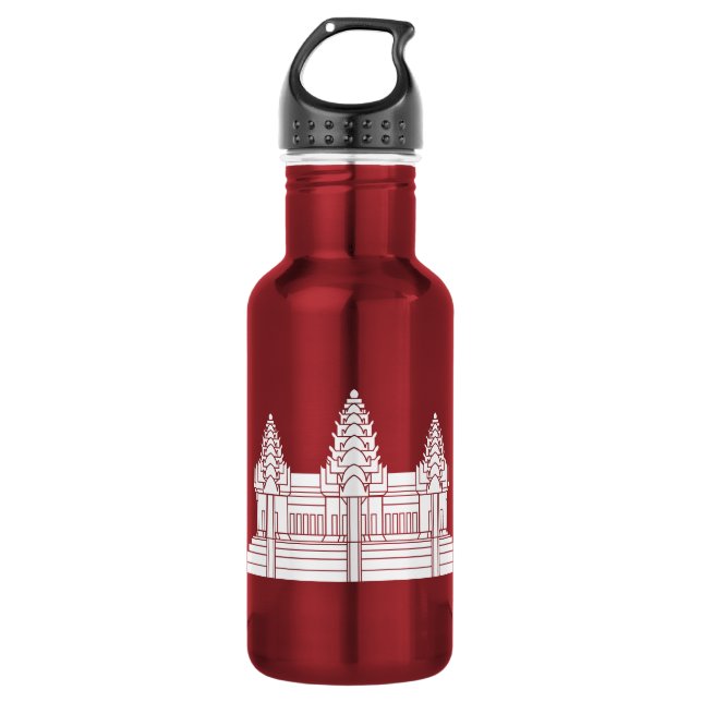 Angkor Wat Cambodian / Khmer Flag Water Bottle (Front)