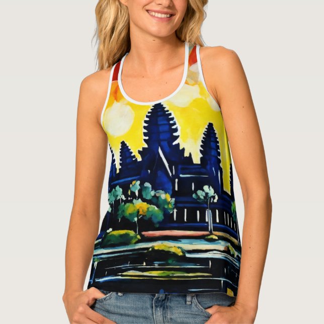  "Angkor Wat Inspired by Marc Chagall" Tank Top (Front)