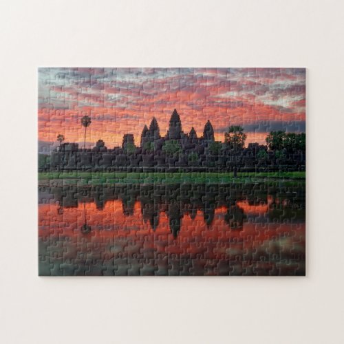 Angkor Wat Reflecting in Pond in Cambodia Jigsaw Puzzle