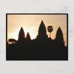 angkor wat silhouette postcard