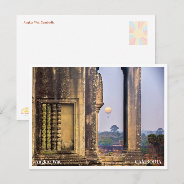 Angkor Wat Sunrise Balloon – Postcard (Front/Back)
