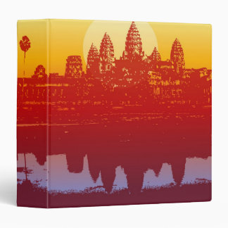 Angkor Wat Sunset Modern Silhouette Art Sunrise Binder